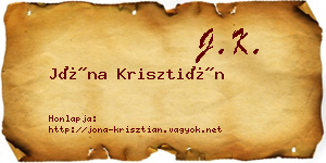 Jóna Krisztián névjegykártya